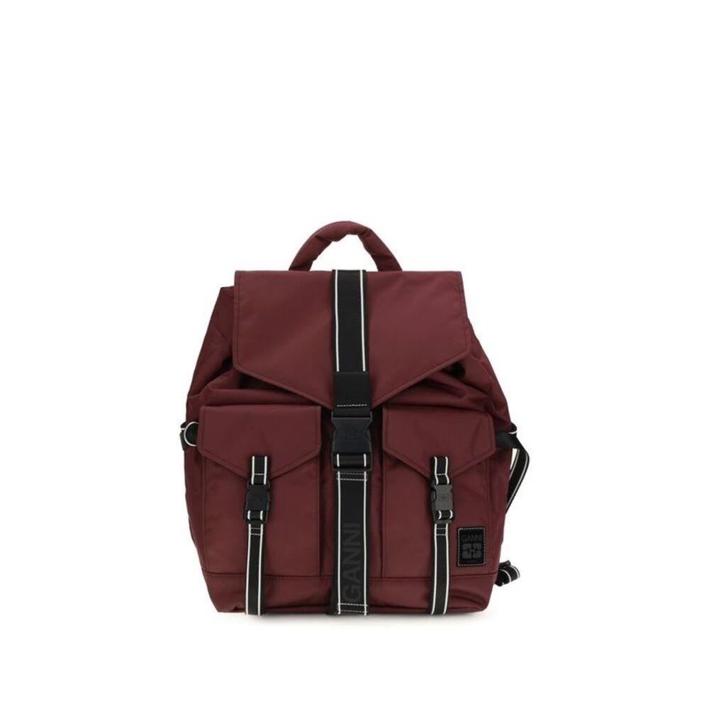 Ganni Bordeaux Recycled Polyamide Women's Backpack